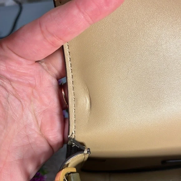 Michael Kors Olive Green Leather Chain Crossbody Bag - Picture 10 of 10